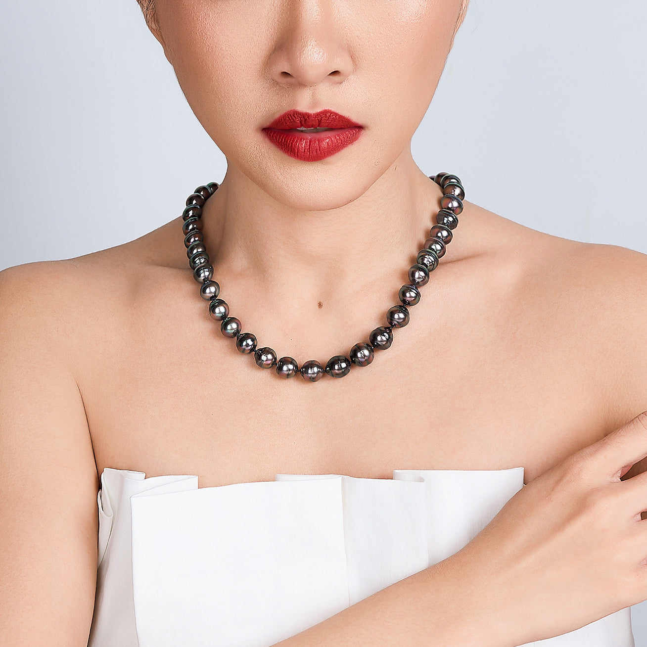 18K Solid Gold Rainbow Baroque Tahitian Pearl Necklace - Luxury Handmade Jewelry for Women, Elegant Gift for Wedding, Anniversary & Special Occasions