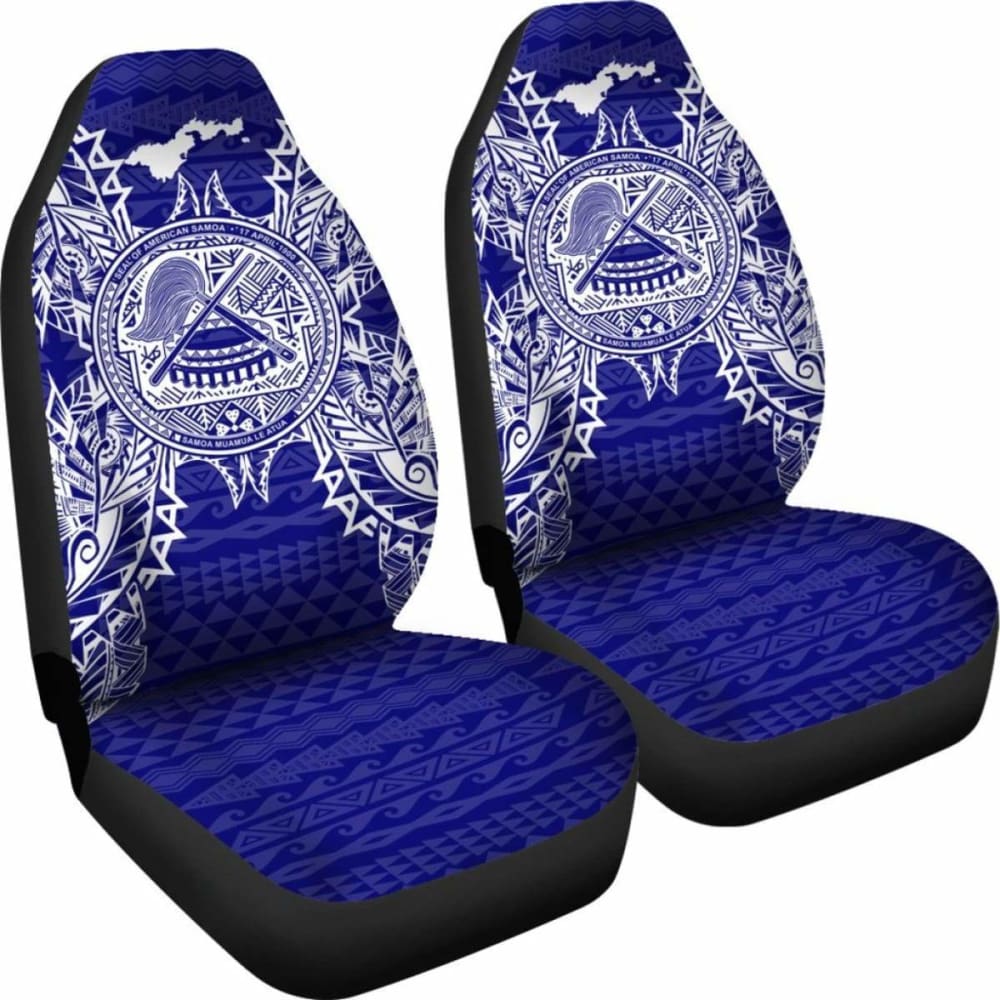 Premium American Samoa Car Seat Covers with Seal Map Design in Blue - Durable & Stylish Protection for Cars, Trucks & SUVs - Perfect for Travel, Commuting & Outdoor Adventures