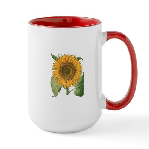 White/Red Inside - Vintage Sunflower Basilius Besler Mugs