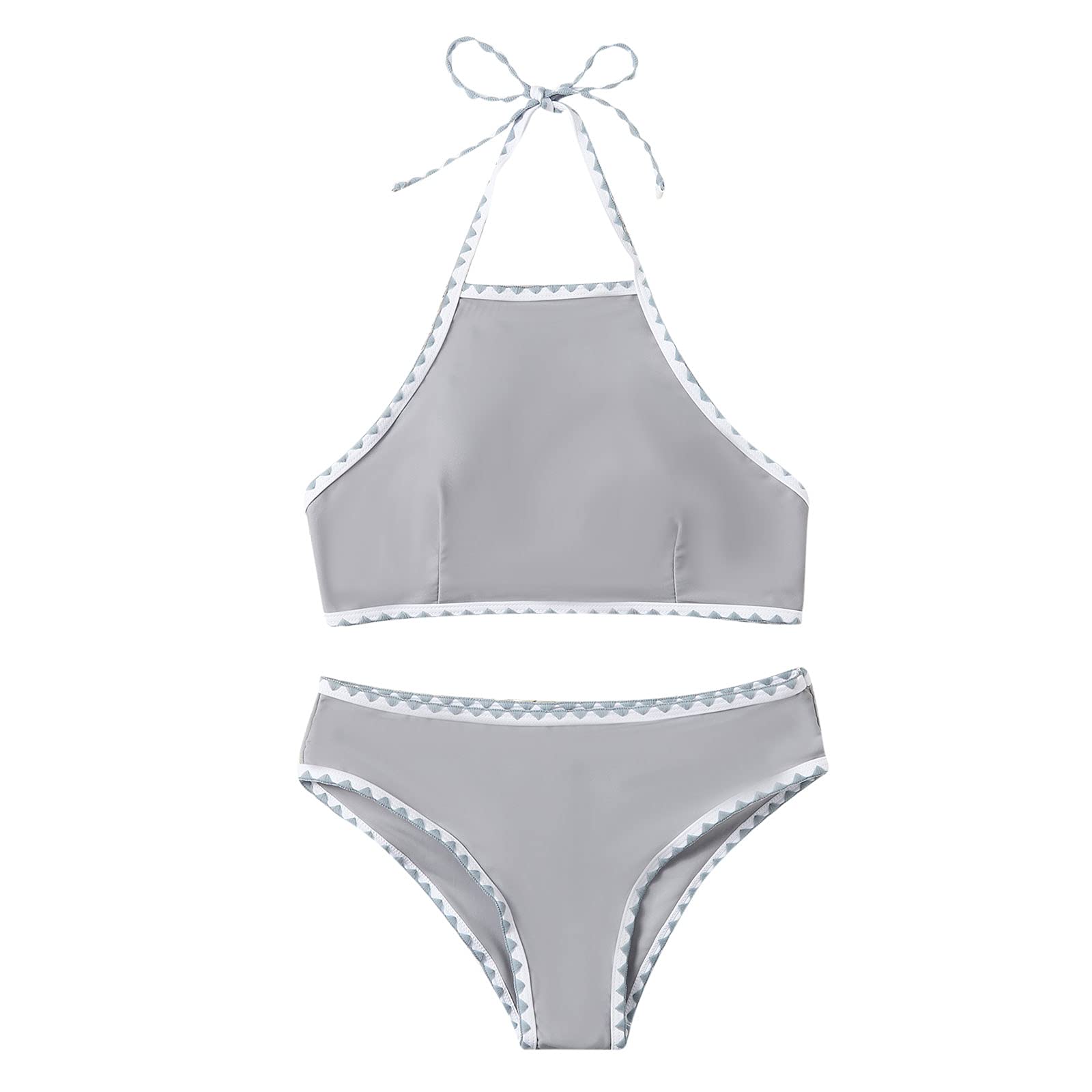 Women's Printed Solid Color Bikini Set - Fresh & Stylish Two-Piece Swimwear for Beach, Pool & Vacation | High-Quality Split Bikini for Women