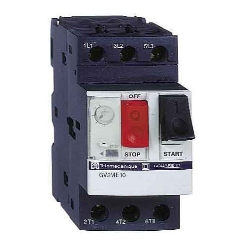 Schneider Electric GV2ME10 Motor Circuit Breaker - 3P 10A Thermal Magnetic Protection for Industrial Equipment & HVAC Systems | Perfect for Pumps, Compressors & Conveyors
