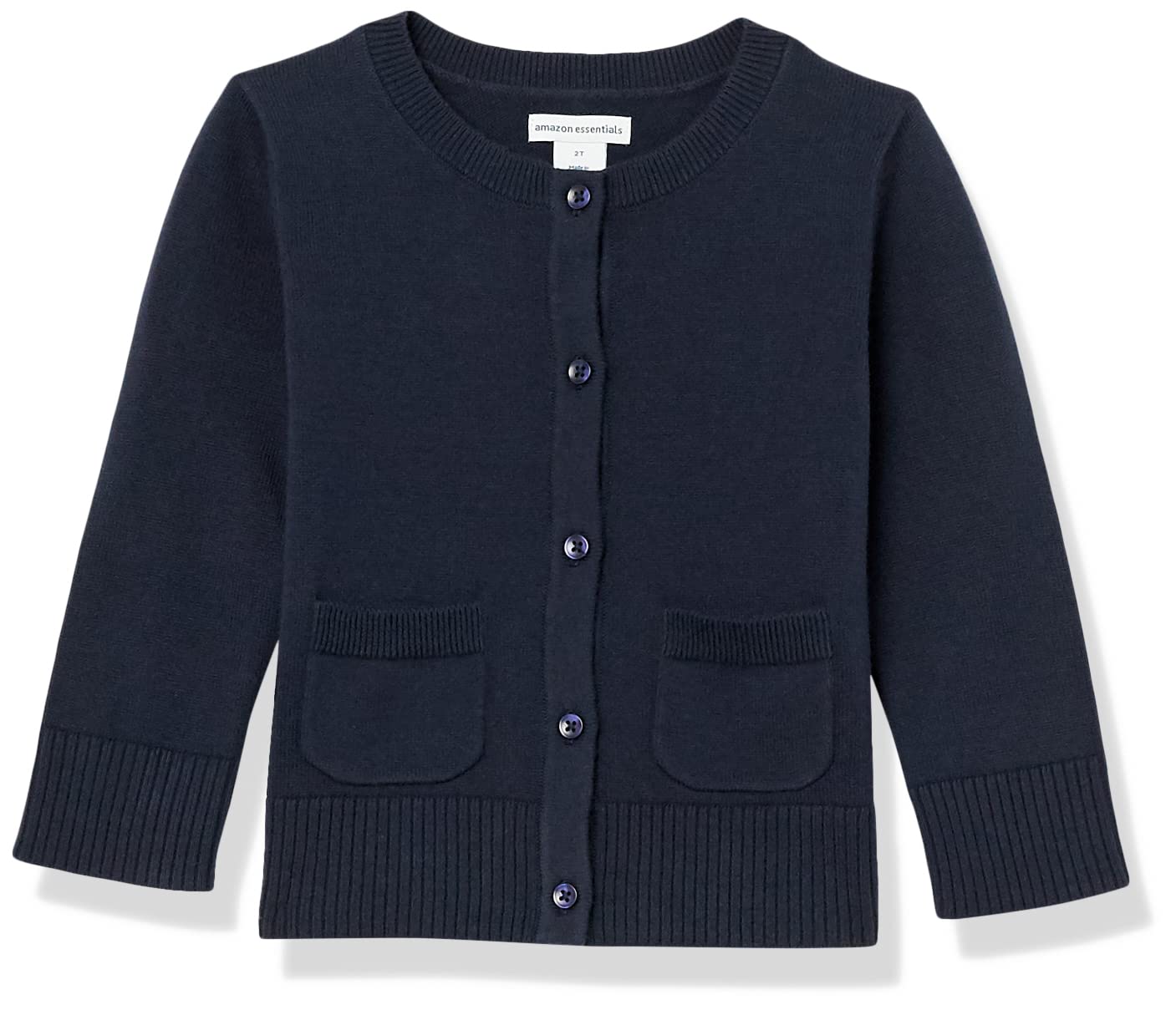 Amazon Essentials Girls & Toddlers Uniform Slim Fit Cardigan Sweater - Perfect for School Uniforms, Church & Special Occasions