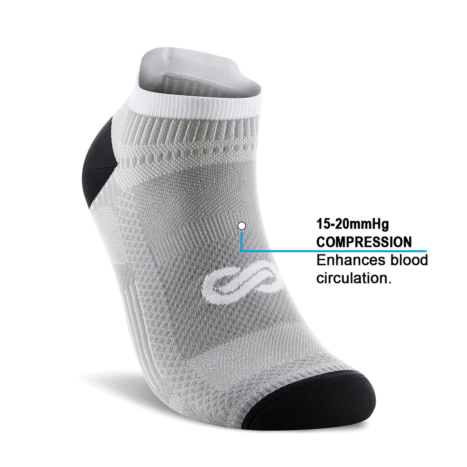 GECKOMAN x PAPLUS Ankle Compression Running Socks for Men & Women - 2 Pairs Pack - Moisture Wicking & Breathable for Marathon, Hiking, Gym Workout & Sports Performance