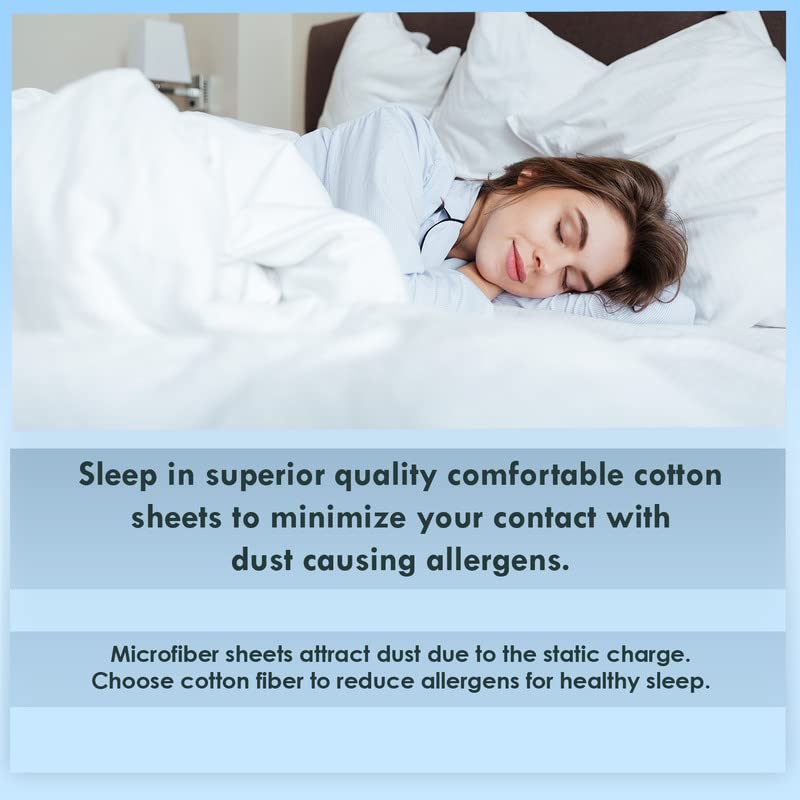 Pizuna 100% Cotton Full Size Bed Sheets Set - 1000 Thread Count Long Staple Luxury Sateen Bedding with Pillowcases, Cooling Breathable Sheets for 15