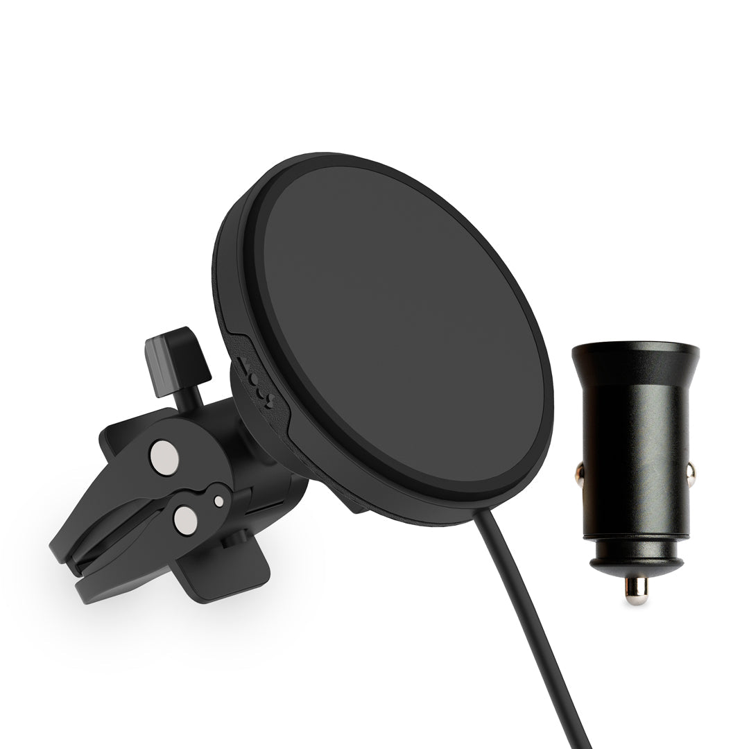 Fast Wireless Car Charger Mount with USB-C Adapter - Secure Phone Holder for iPhone & Android - Perfect for Commuting, Road Trips & GPS Navigation