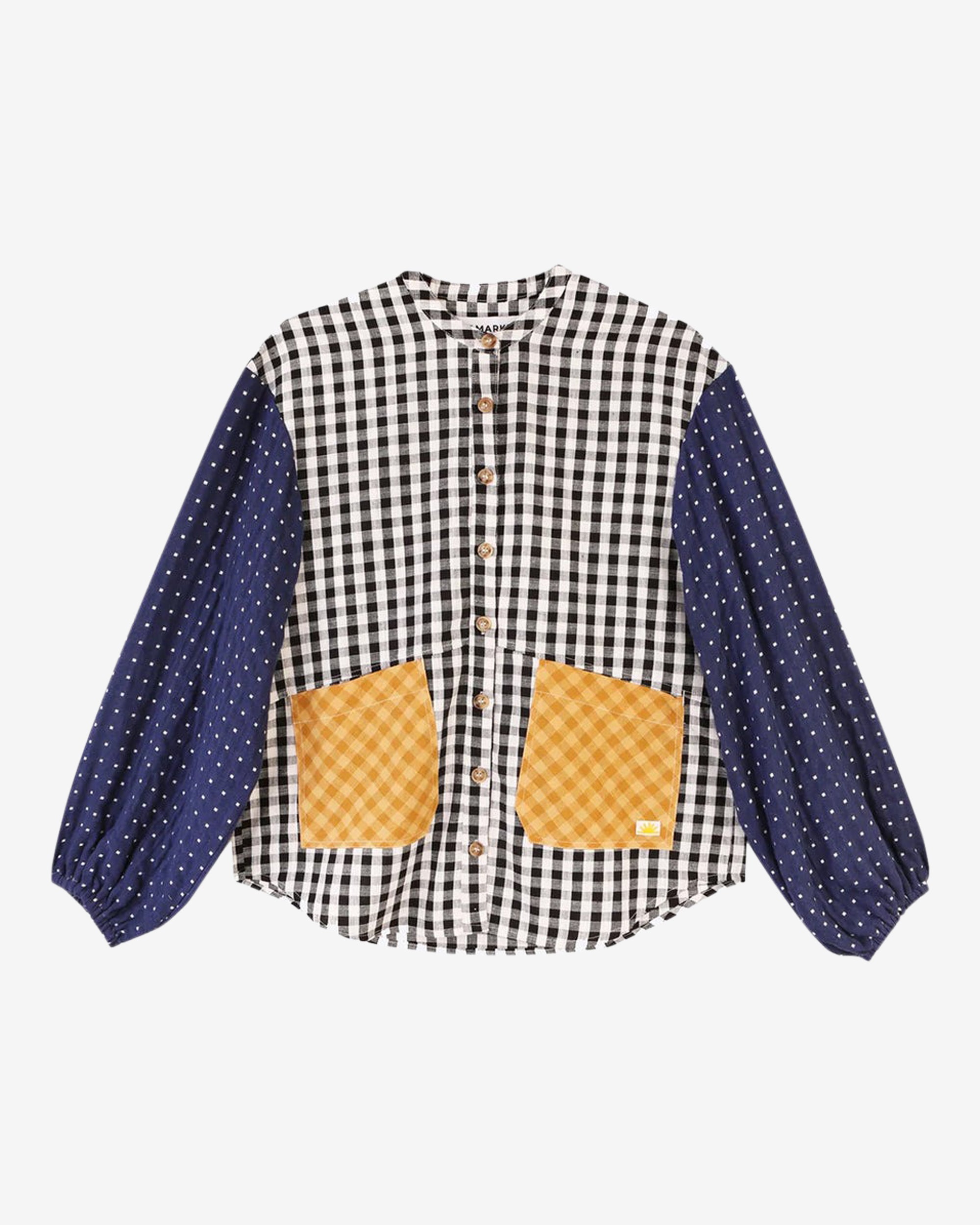 LF Markey Gale Stylish Patchwork Check Shirt for Men & Women - Casual Button Down Shirt for Everyday Wear, Outdoor Activities and Fashion Street Style