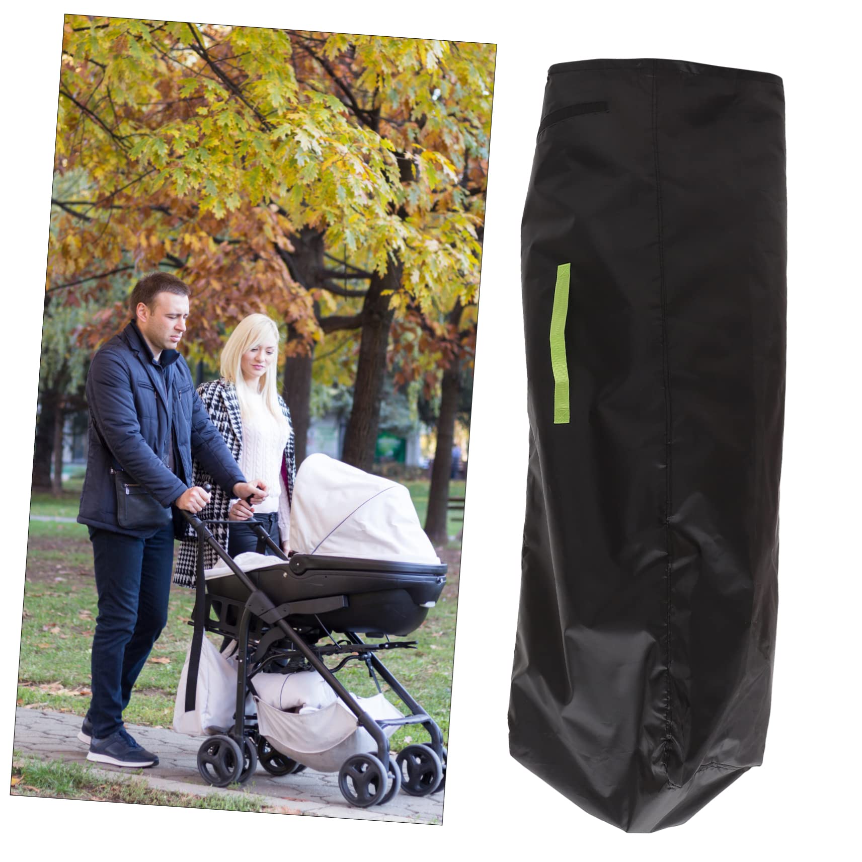 5-Pack Stroller Storage Bags - Durable Black Oxford Cloth Organizer for Baby Stroller, Car Seat & Airplane Travel - Perfect for Diapers, Toys & Travel Essentials