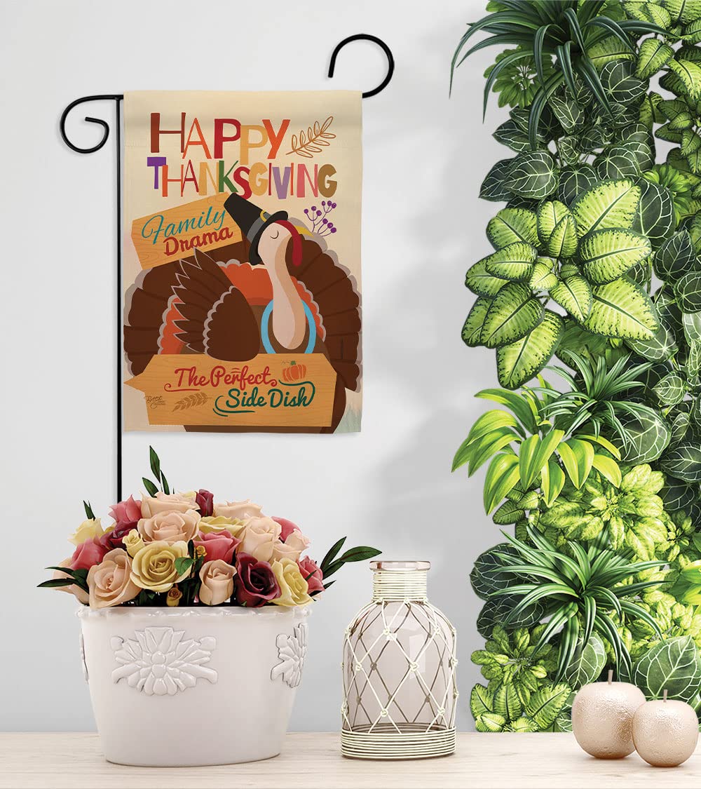 Breeze Decor S113058-BO Fall Thanksgiving Decorative Vertical Flags Set - Thick Fabric Large & Small Seasonal Banner for Home Porch, Yard, and Holiday Party Decorations