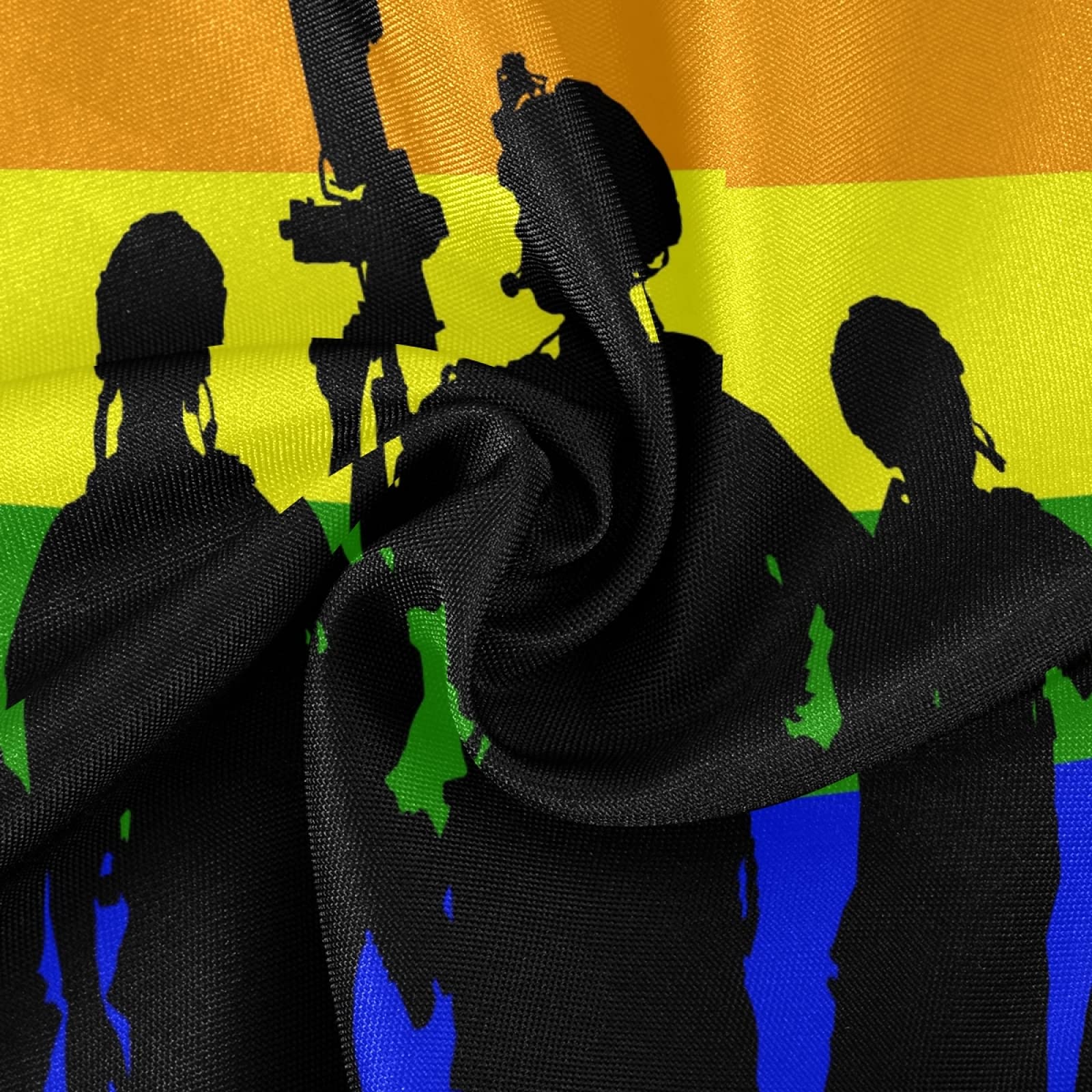 Rainbow Pride LGBT Army Soldier Round Tablecloth - 60 Inch Washable Polyester Circular Table Cover for Kitchen, Party, Picnic & Dining Decor | Perfect for Pride Celebrations, Military-Themed Events & LGBTQ+ Gatherings