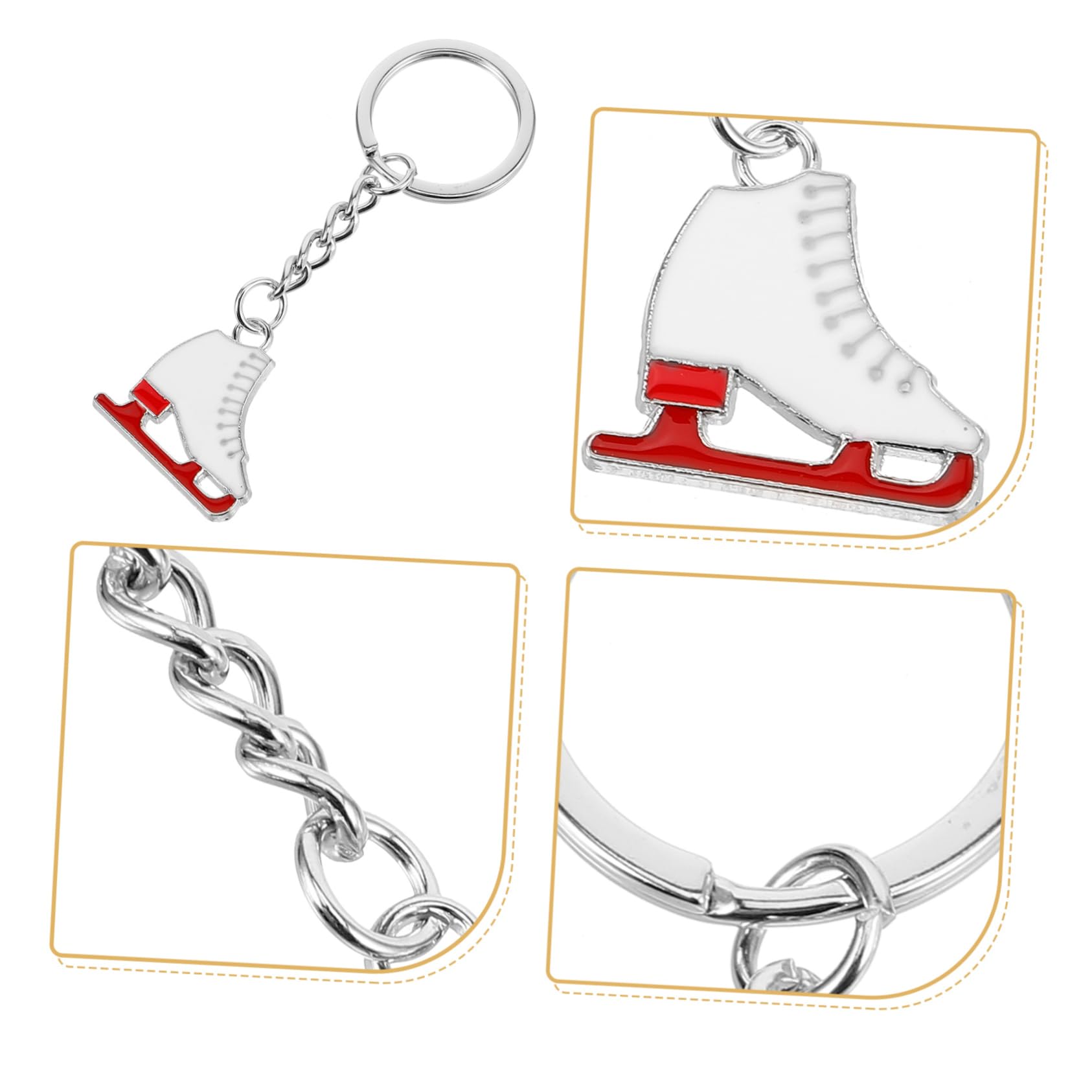 WOONEKY Small Roller Skate Keychain - Durable Zinc Alloy Key Ring with Clip for Bags, Backpacks & Keys | Cute Skateboard Accessory for Skaters & Fashion Enthusiasts