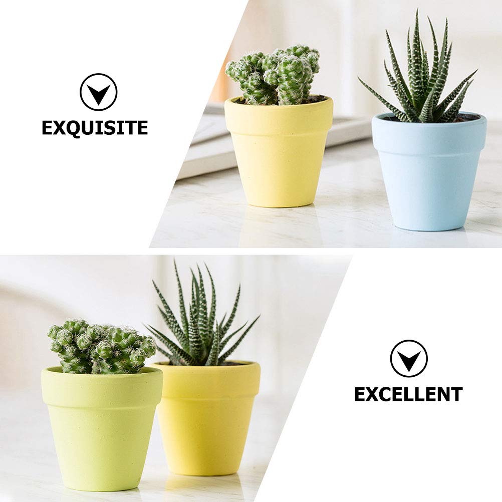 5pcs Mini Ceramic Macaron Flower Pots - Small Planters for Succulents, Indoor Plants, Home & Office Decor - Perfect for Windowsills, Desks, and Gift Giving