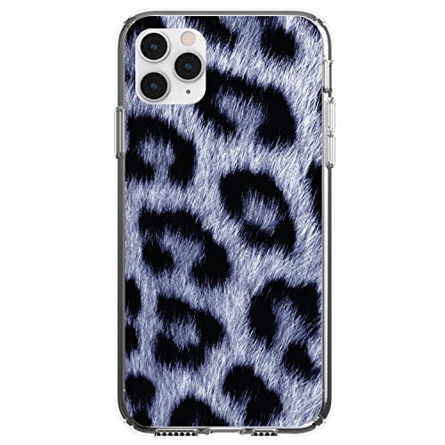 Blue Black Leopard Fur Skin Print On Clear Case