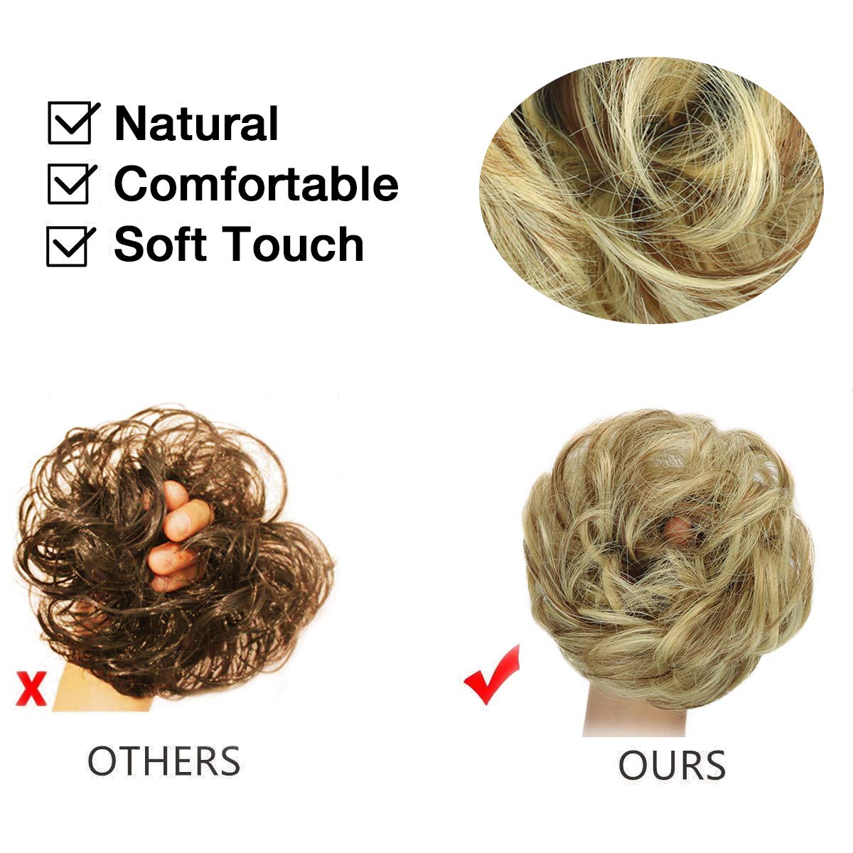 Curly Synthetic Messy Hair Bun Hair Scrunchies Extension - Perfect for Messy Bun Hairstyles, Ponytail Accessories & Everyday Hair Styling