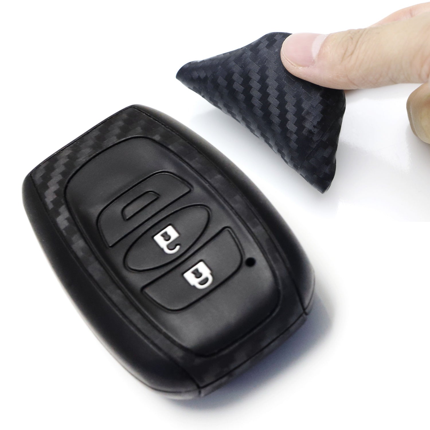 Premium Carbon Fiber Soft Silicone Key Fob Cover for Subaru BRZ, Legacy, Outback, XV Crosstrek - Durable Protection & Stylish Accessory for Car Keys (Perfect for Daily Use & Gift Giving)