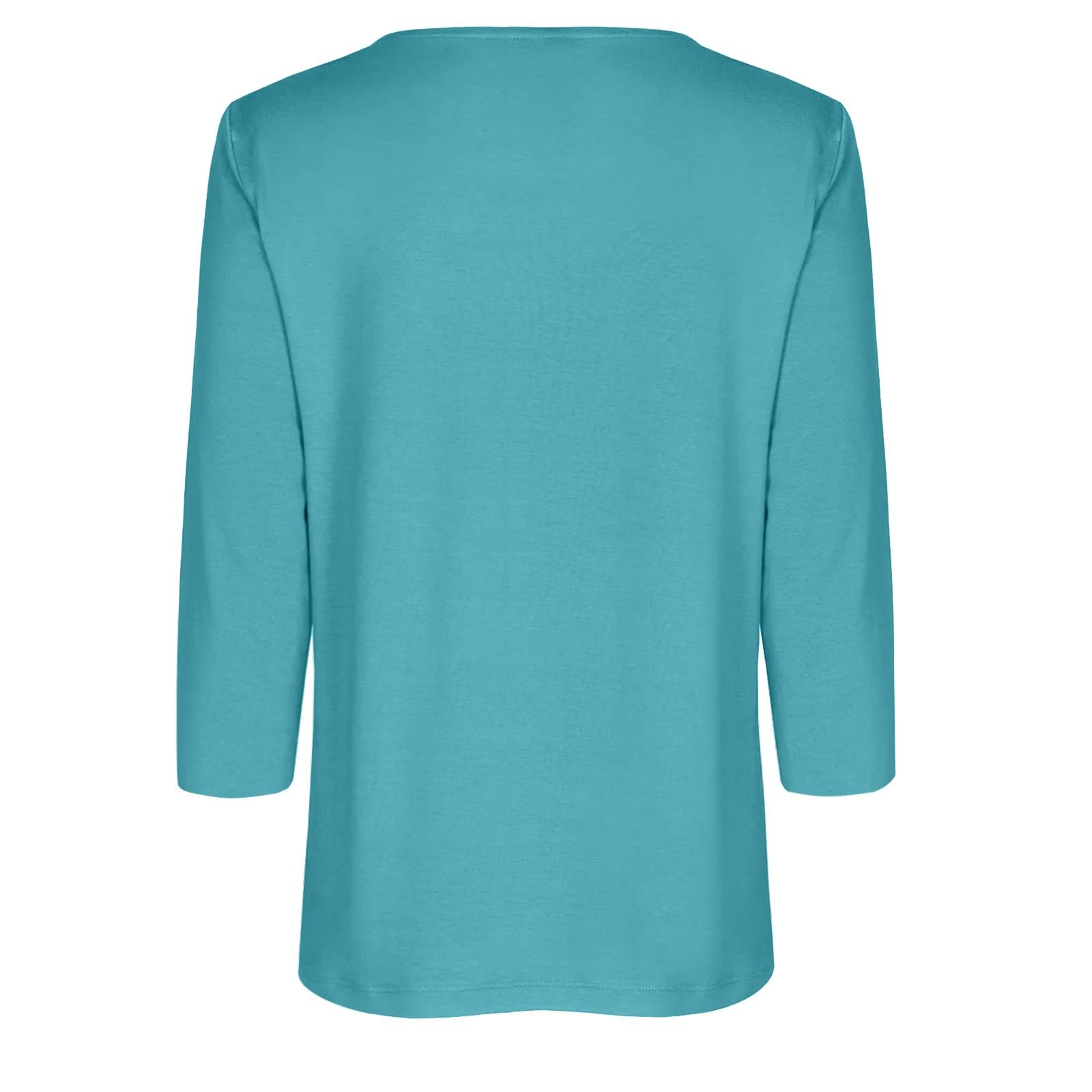 Trendy Women's 3/4 Sleeve Blouses 2024 - Solid Color Casual Summer Tops & Comfortable Tunic Tees for Work, Date Night & Everyday Wear