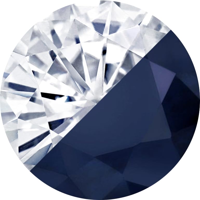 White Moissanite - Blue Sapphire