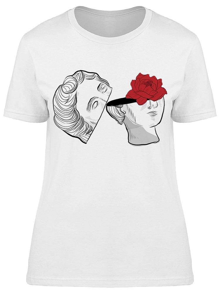 Divided Sculpture Rose Print T-Shirt for Women - Trendy Casual Tee for Everyday Wear, Outings & Street Style