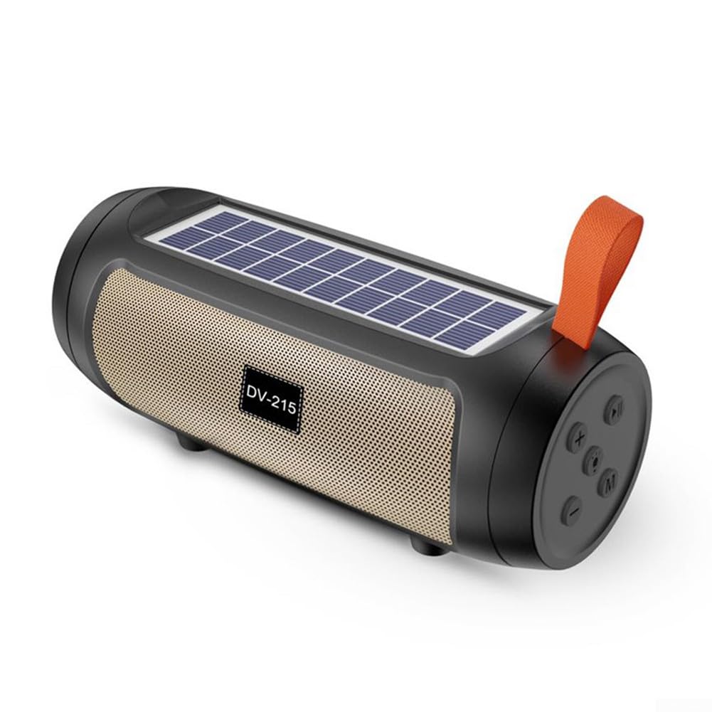 Portable Solar Bluetooth Speaker with Flashlight & Card Slot - Wireless Outdoor Boombox for Camping, Beach, Hiking (Blue)