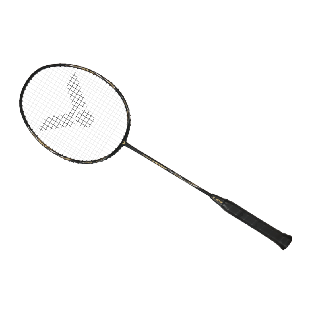 Victor Jetspeed S 800HT C Strung Badminton Racket - Professional Carbon Fiber Badminton Racquet for Advanced Players [Black] | Perfect for Competitive Tournaments & Training Sessions