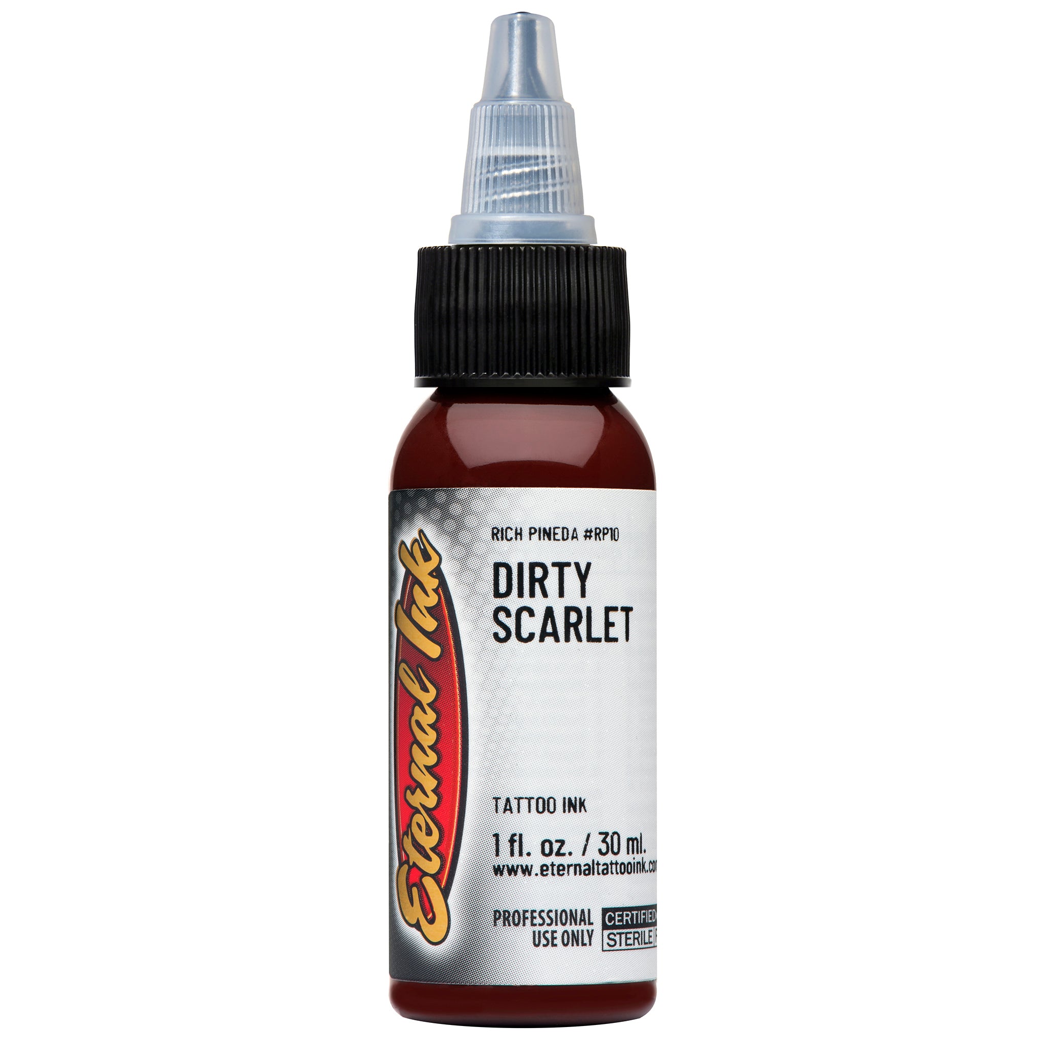 Eternal Rich Pineda Dirty Scarlet Ink 1oz - Professional Tattoo Ink for Artists - Perfect for Tattooing, Body Art & Permanent Makeup