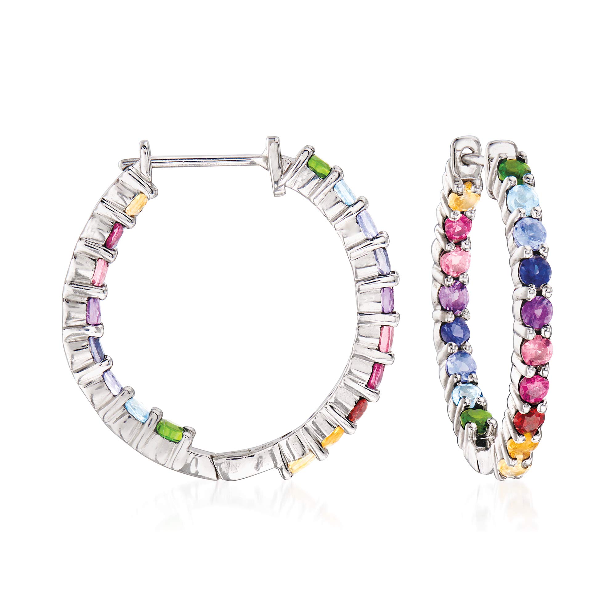 Sterling Silver Gemstone Hoop Earrings for Women | Dainty & Elegant Jewelry Gift | Perfect for Parties, Weddings & Everyday Wear