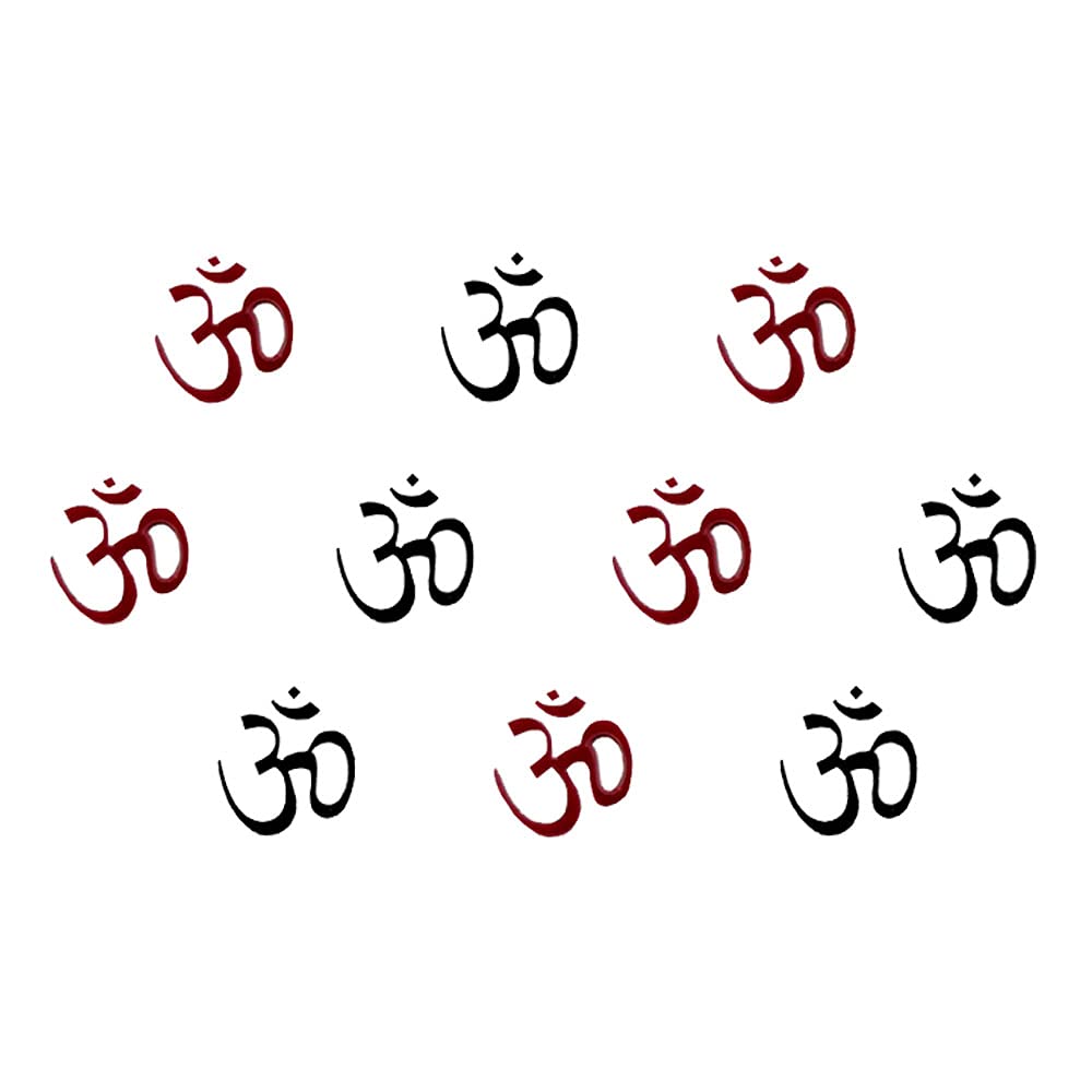 Comet Busters Om Black & Red Bindi (9mm) - Traditional Indian Forehead Decoration for Festivals, Weddings & Cultural Events