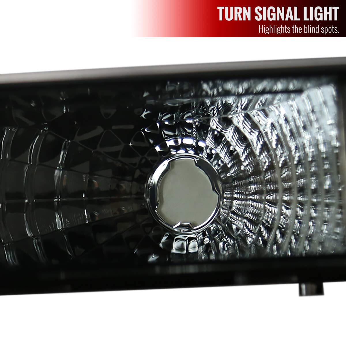 92-96 Ford F150 F250 F350 Bronco Replacement Headlight Assembly Kit - Smoke Lens Headlights, Bumper Lights & Corner Lamps - Upgrade for Off-Roading, Night Driving & Custom Look