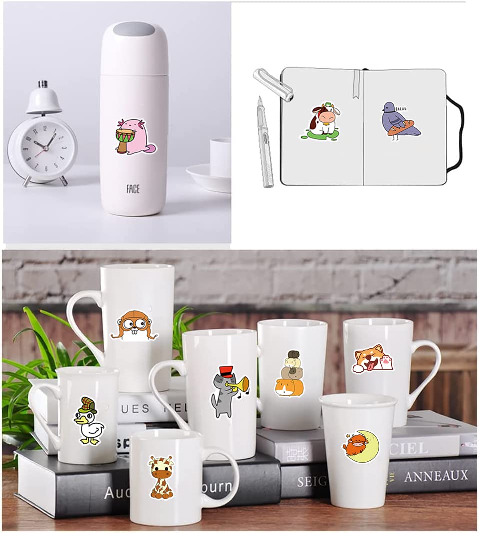 100pcs Cute Animal Stickers - Frog, Penguin, Fox, Panda, Elephant Decals for Laptop, Water Bottle, Notebook | Fun DIY Decor for Kids, Teens, Girls & Boys | Perfect for School, Scrapbooking & Gift Giving