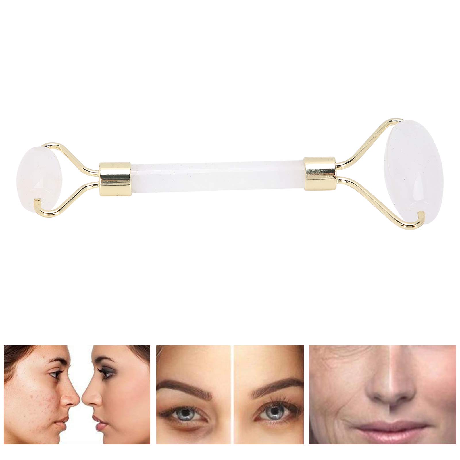 Natural Jade Facial Roller & Massager - Skin Care Tool for Face, Neck, Back & Body - Deep Cleansing & Anti-Aging Benefits - White Crystal Stone (Perfect for Home Spa, Relaxation & Skincare Routine)