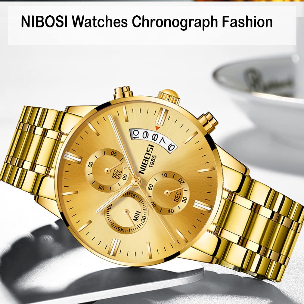 NIBOSI Luxury Men's Watch - Waterproof Chronograph for Sports & Gifts