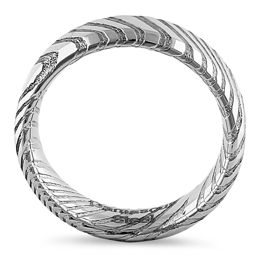 Premium 6mm Damascus Steel Band Ring - Handcrafted Stainless Steel Unique Pattern Jewelry for Men & Women - Perfect for Weddings, Anniversaries & Special Occasions