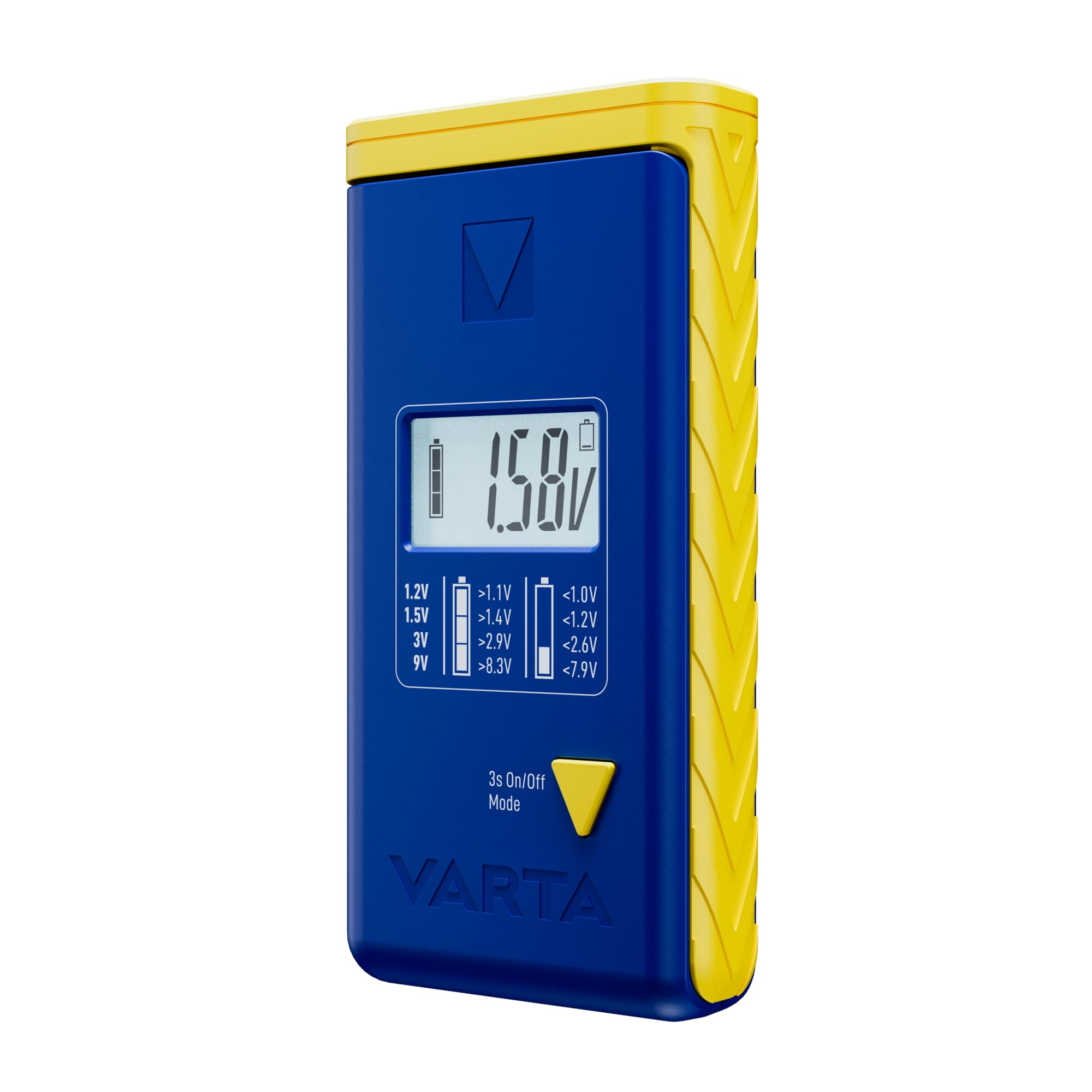 VARTA LCD Digital Battery Tester - Universal Battery Testing Device for AA, AAA, C, D, 9V & Button Cells | Includes 2 x V13GA (LR44) Batteries | Perfect for Home, Office & Electronics Maintenance
