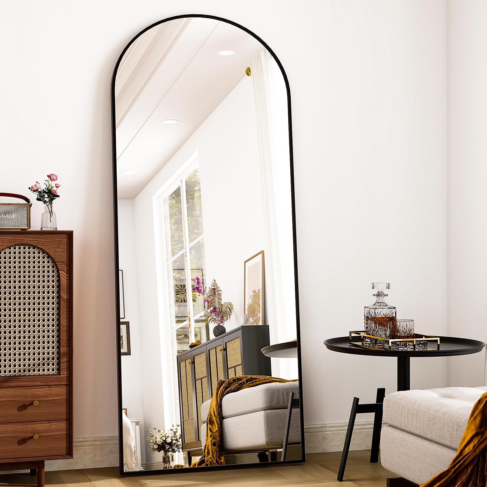 HARRITPURE 28x71 Inch Full Length Mirror with Aluminum Alloy Frame - Large Floor Standing Body Mirror for Bedroom, Living Room, Bathroom - Perfect for Home Decor, Outfit Check & Yoga Practice