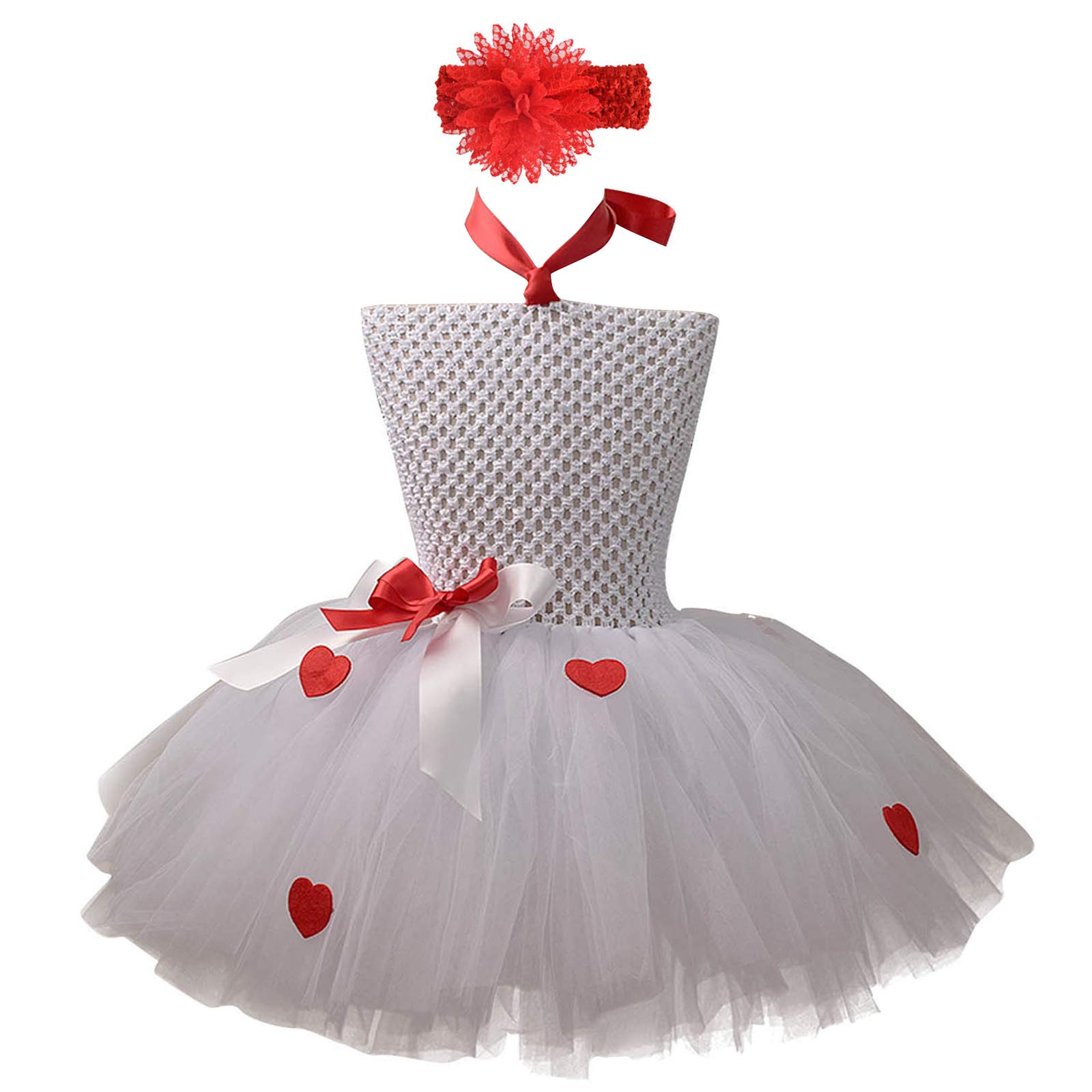 Handmade Girls Tutu Dress with Headband - Christmas Santa Elk Cosplay Costume for Birthday Princess & Photography | Perfect for Holiday Parties, Dress-Up Play & Photo Shoots