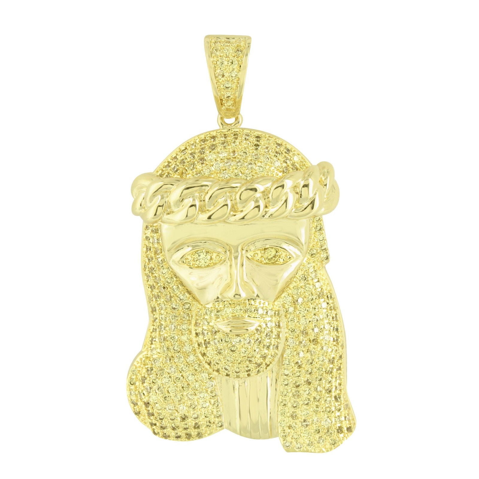 14K Gold Miami Cuban Jesus Pendant Necklace - Religious Jewelry for Men & Women - Perfect for Church, Gifts & Everyday Wear