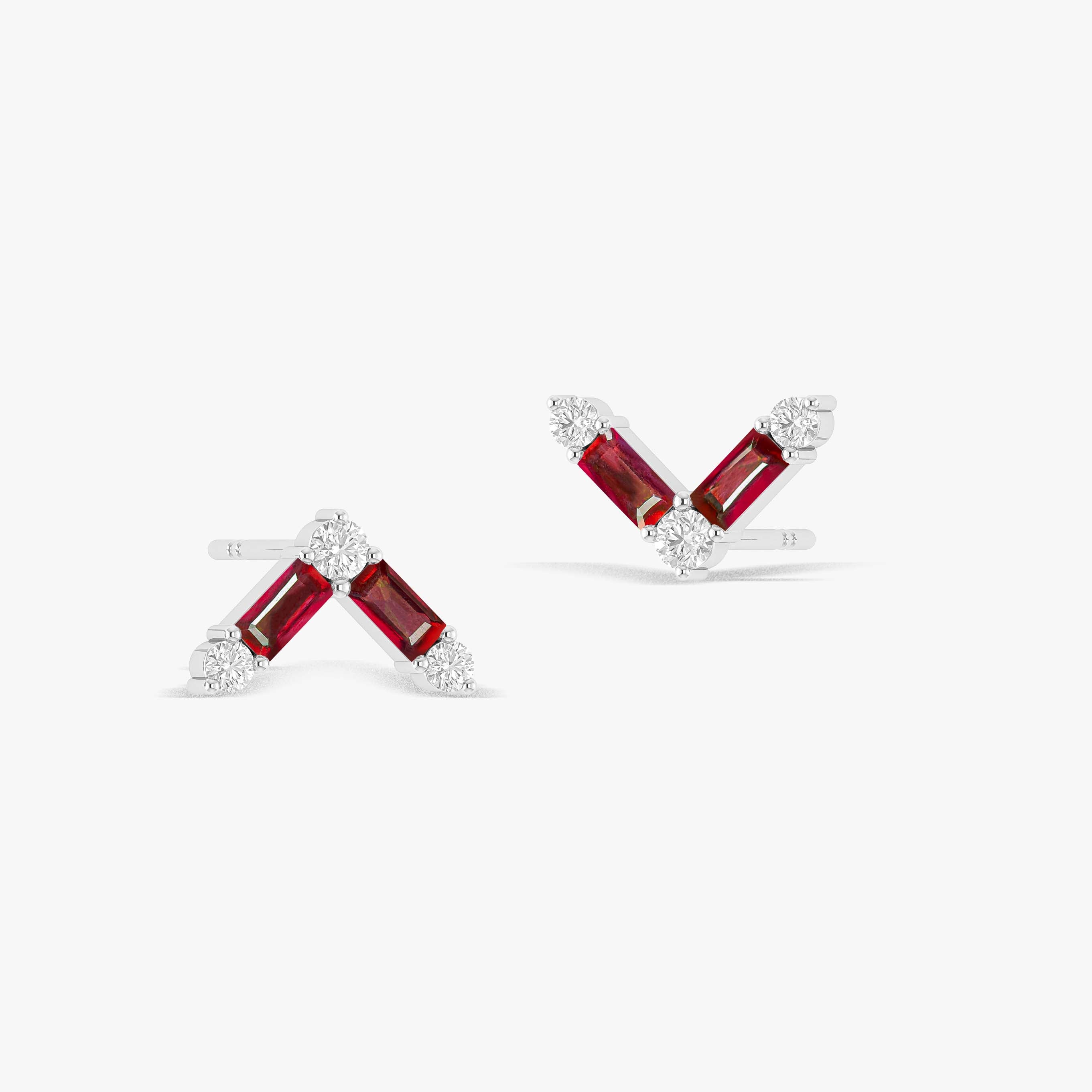 Natural Ruby AV Style Stud Earrings for Women - Genuine Gemstone Jewelry Gift for Birthday, Anniversary & Valentine's Day | Perfect for Parties, Weddings & Everyday Wear