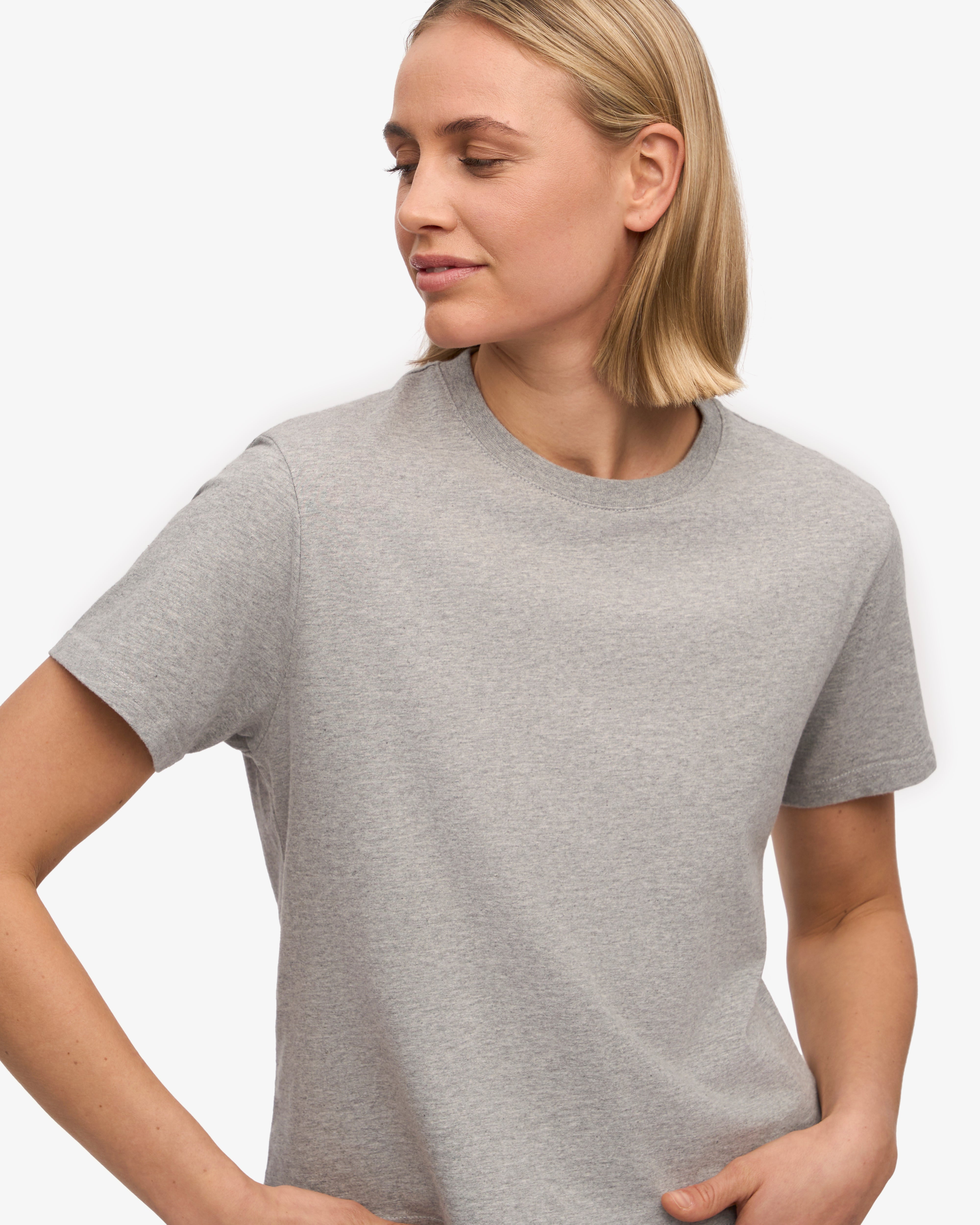 Organic Boxy Crop Tee - Soft Heather Grey Cotton Top for Women | Casual Wear, Street Style & Summer Outfits