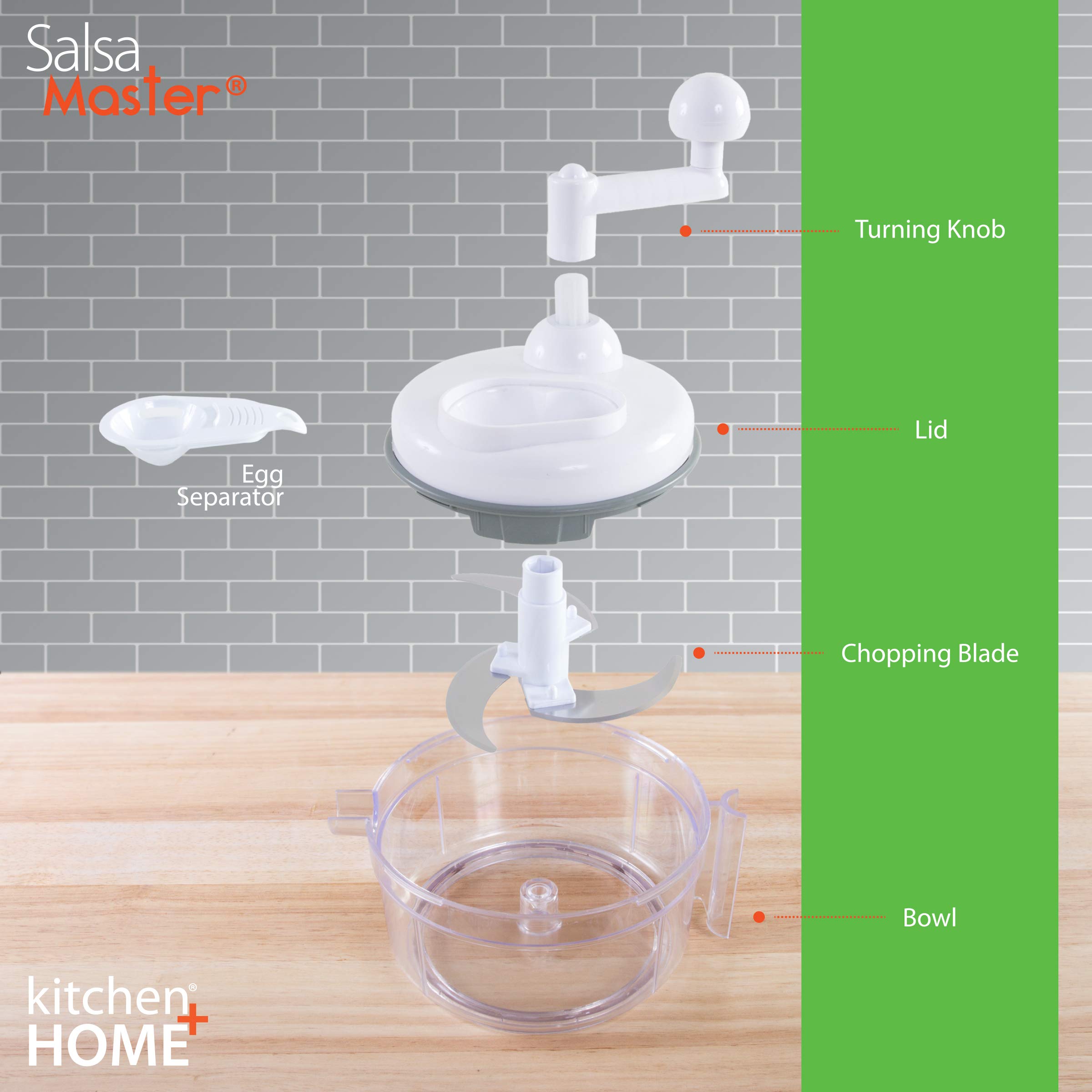 Premium Manual Salsa Maker & Food Chopper - 3-in-1 Kitchen Blender Mixer for Fresh Guacamole, Salsa & Dips - Perfect for Mexican Cooking, Party Snacks & Healthy Meal Prep