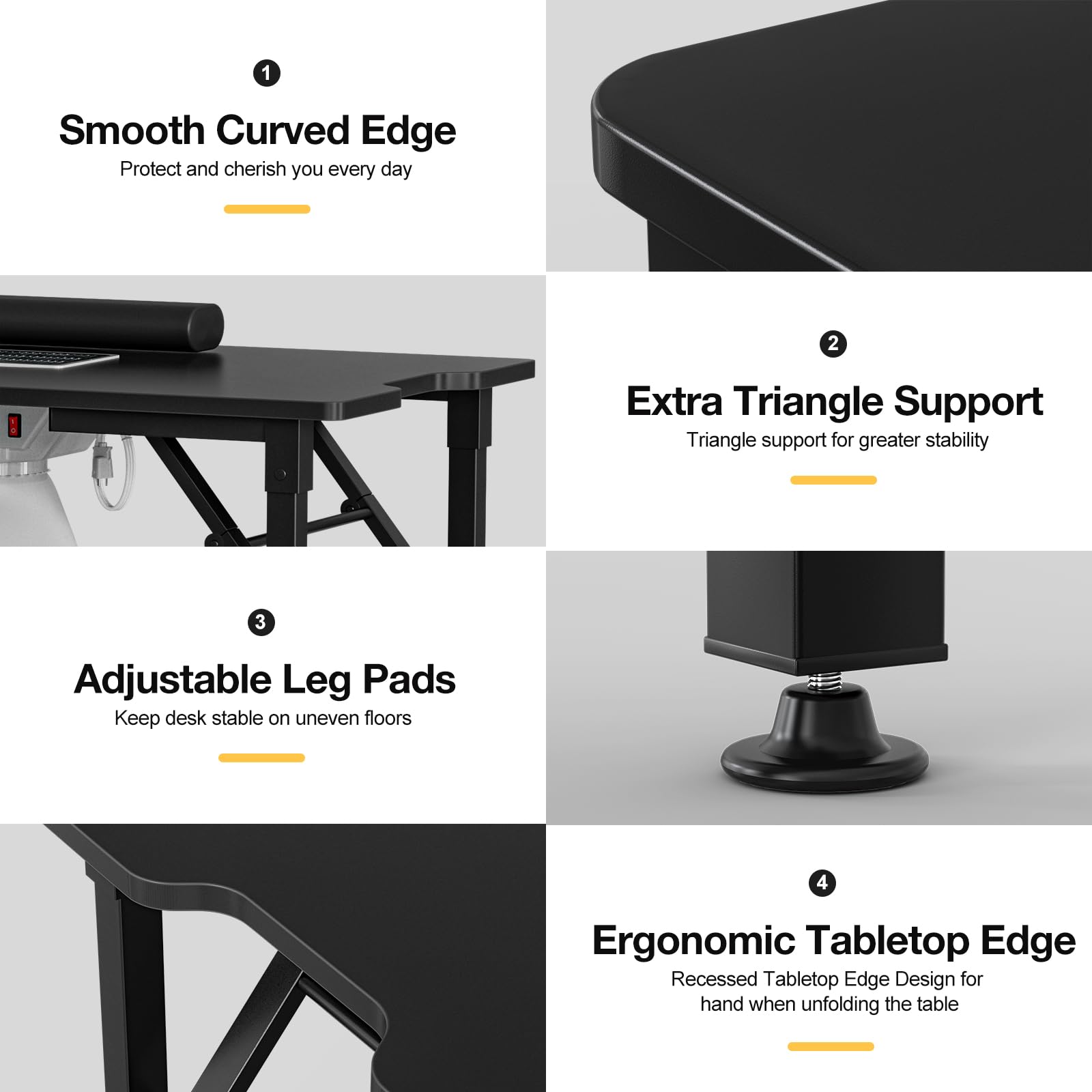 Foldable Nail Table for Nail Technicians - Portable Manicure Station with Dust Collector, 2 Open Shelves & 2 Drawers, Adjustable Wrist Cushion & Lockable Wheels (Black) - Perfect for Home Salons, Mobile Nail Services & Professional Nail Studios