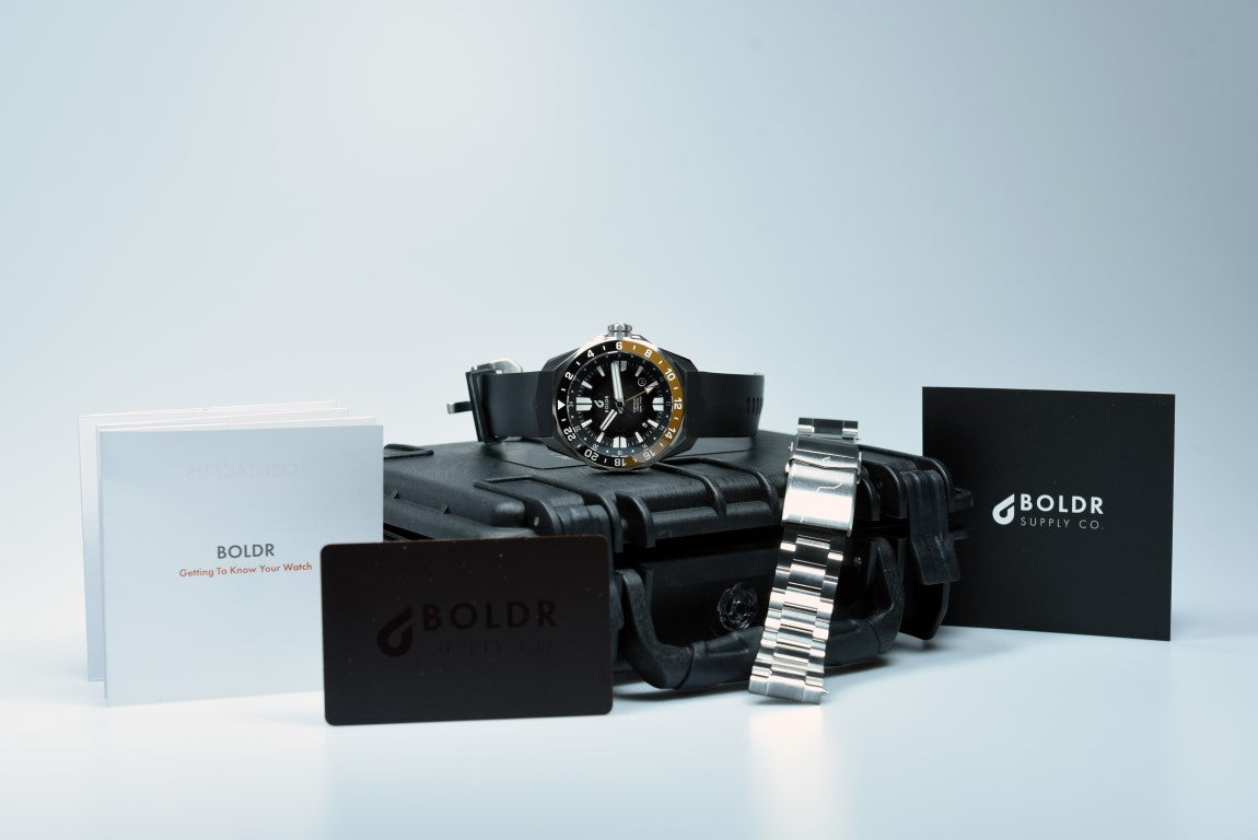 BOLDR Odyssey Freediver GMT RB1876 Pre-Owned Diver Watch - Perfect for Scuba Diving, Travel & Luxury Watch Collectors