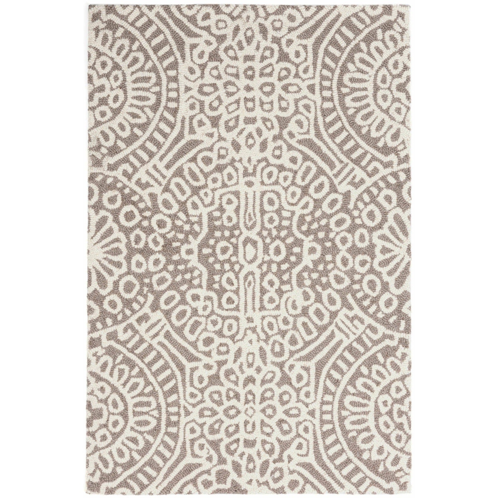 Dash & Albert Temple Taupe Micro Hooked Wool Rug - Soft & Durable Area Rug for Living Room, Bedroom, Dining Room - Perfect for Home Decor & Cozy Spaces
