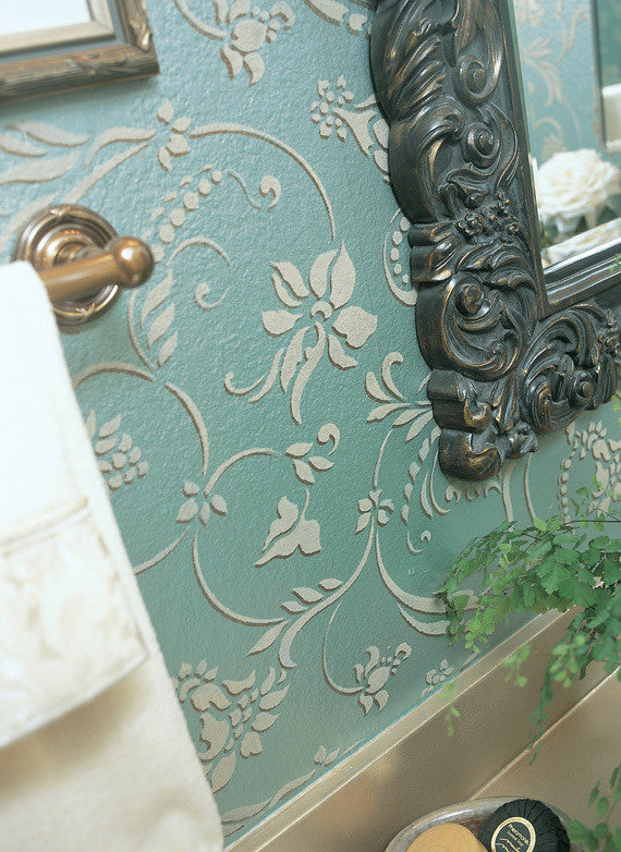 Flourish Allover Wall Stencil - DIY Home Decor Painting Template for Creative Wall Art & Accent Designs - Perfect for Bedrooms, Living Rooms, and Nursery Decor