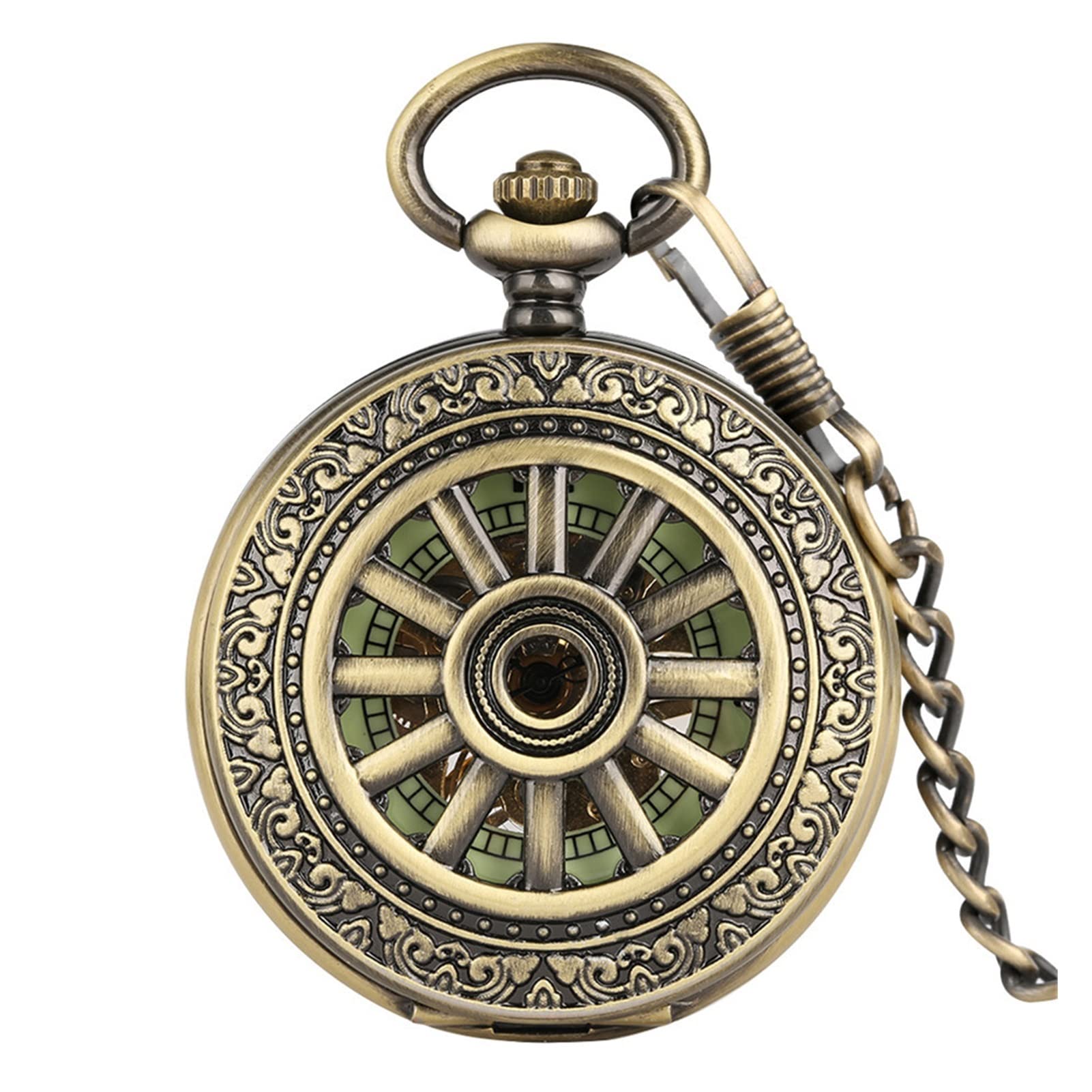 Vintage Mechanical Pocket Watch with Hand-Winding & Steampunk Design - Antique Silver Pocket Watch for Men & Women with Hanging Chain | Perfect for Steampunk Costumes, Victorian Events & Collector's Gifts