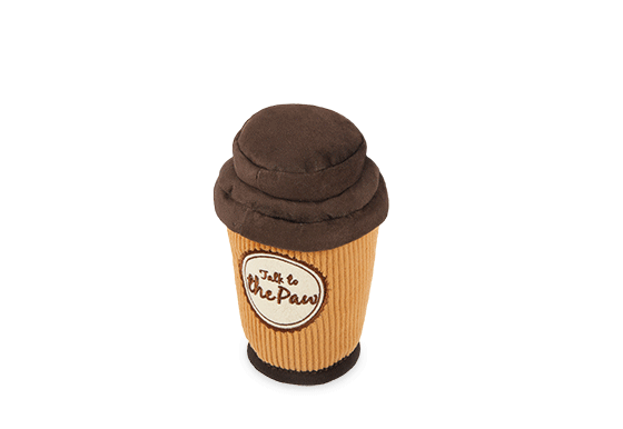 P.L.A.Y. Pup Cup Cafe Squeaky Plush Dog Toys - Cute Coffee-Shaped Chew Toy for Small & Medium Dogs - Perfect for Playtime, Training & Cuddling