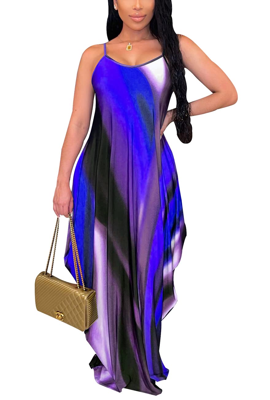 BessCops Women's Plus Size Summer Maxi Dresses 2025 - Sleeveless Casual Sundress with Pockets | Loose Flowy Long Dress for Beach, Vacation & Everyday Wear
