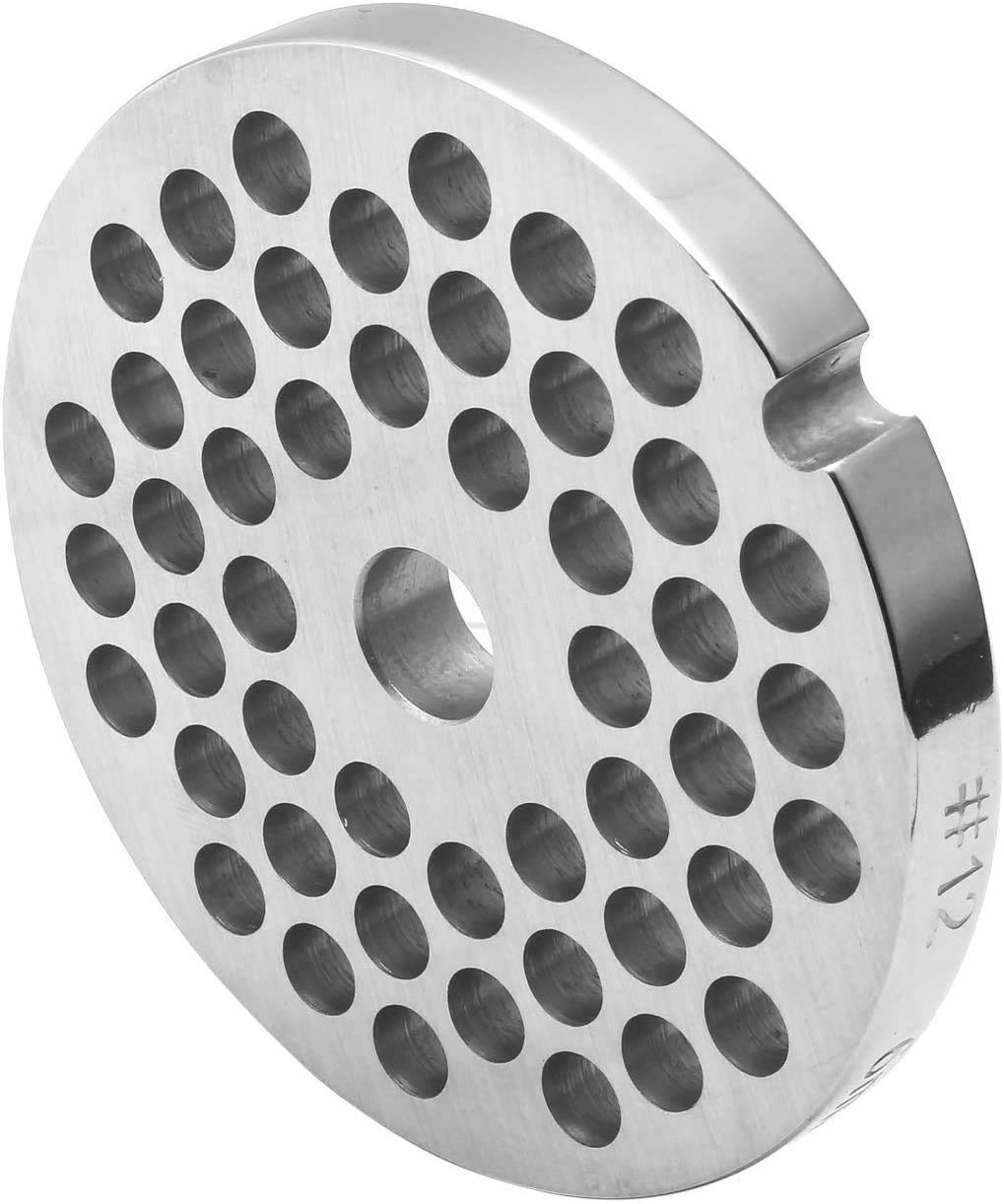 Premium #12 Stainless Steel Meat Grinder Plate - 1/4 Inch (6mm) Holes for Perfect Ground Meat - Ideal for Home Kitchens, Butcher Shops & Sausage Making