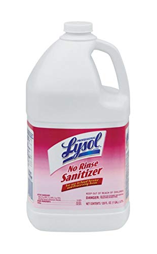 Lysol Professional Concentrated No-Rinse Sanitizer - 1 Gallon (4 Bottles Case) | EPA Registered Disinfectant for Commercial & Home Use | Ideal for Food Service, Healthcare & High-Touch Surfaces