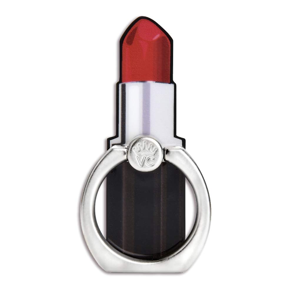 Velvet Caviar Phone Grip Ring Holder - Adjustable Finger Stand for iPhone 14/13/12, Samsung Galaxy S23/S22, Most Smartphones (Red Lipstick) - Perfect for Selfies, Video Calls & One-Handed Use