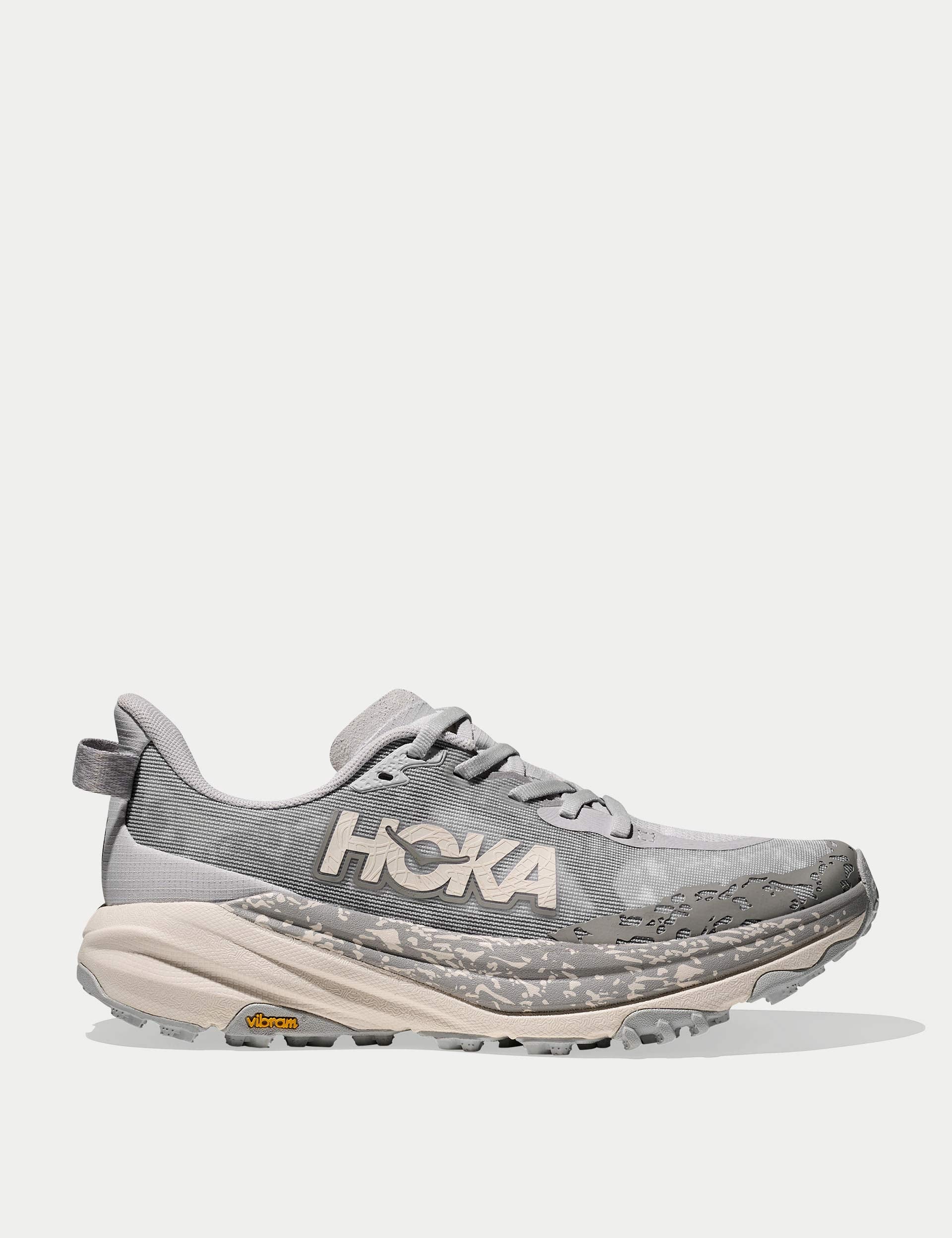 HOKA Speedgoat 6 Trail Running Shoes - Cosmic Grey/Alabaster | Lightweight & Cushioned for Hiking & Outdoor Adventures