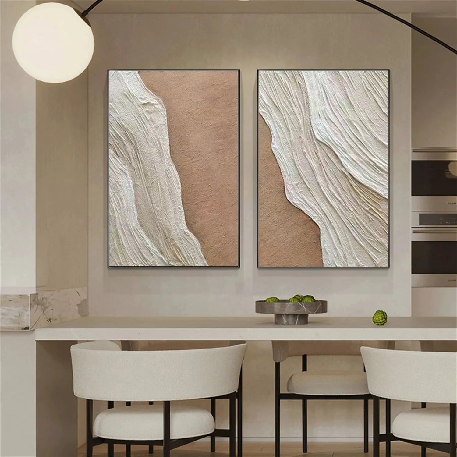 Ocean and Sky Painting Set of 2 - Modern Coastal Wall Art for Living Room & Bedroom Decor - Ready to Hang Canvas Prints - Perfect for Beach House or Office Wall Decor